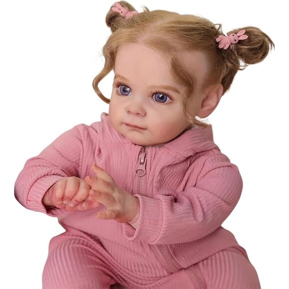 🆕 20 inches Vinyl Body Realistic Reborn Baby Girls Doll - Picture 5 of 8